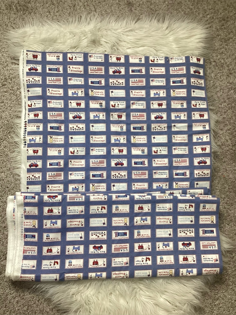 Prairie Days Bunny Hill Designs Moda Fabric 6 Yards Red White Blue